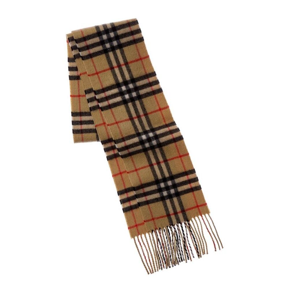 Burberry Check Cashmere Scarf, Beige